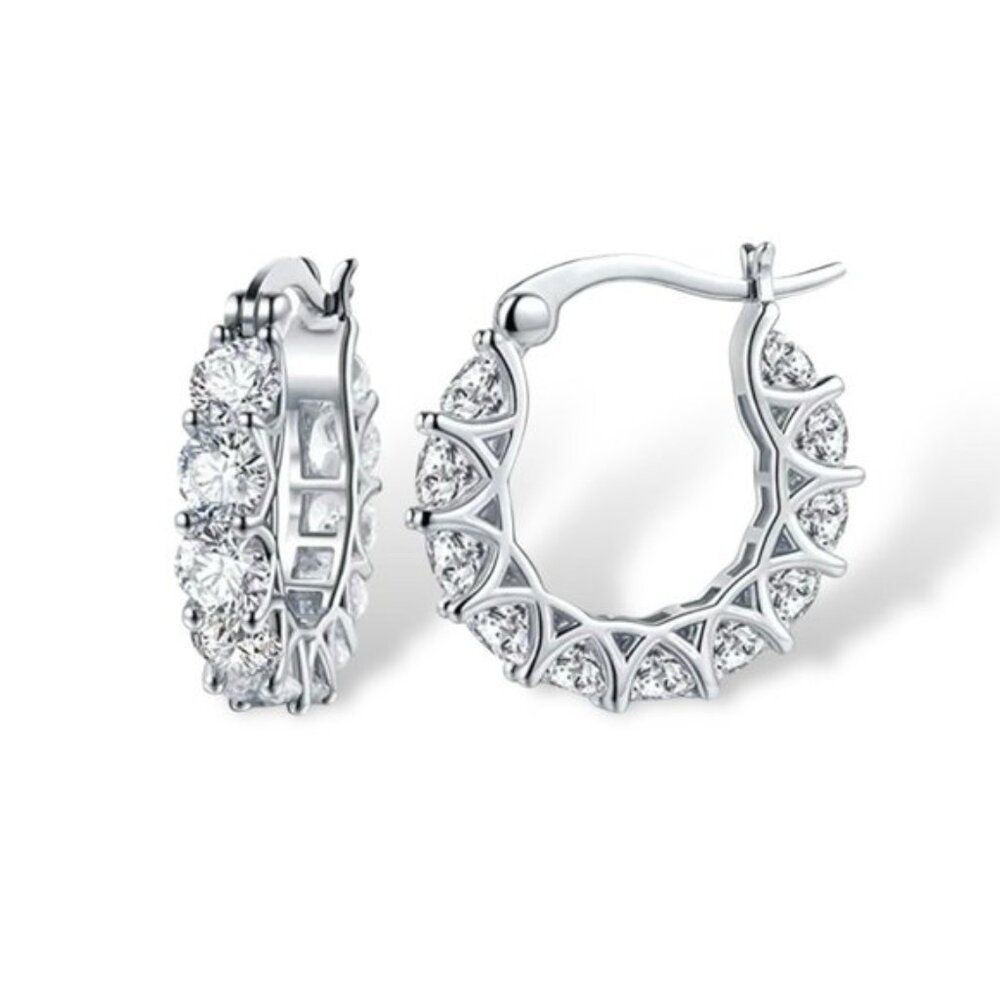Beautiful Sterling Hoop Earrings New In Box